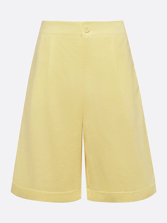 Cotton And Linen Casual Plain Straight  Shorts