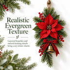 🎄 Classic Red Poinsettia Christmas Door Swag ❤️ – Festive Holiday Floral Wreath Decor for Front Door & Home