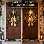🕊️ Lighted Nativity Christmas Wreath – Star of Bethlehem Front Door Decor ✨