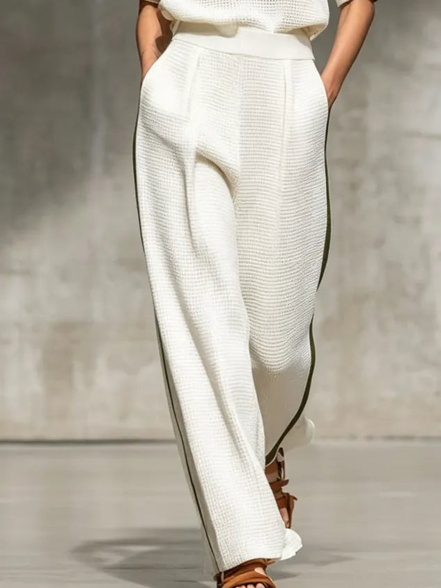Casual Plain Split Joint Straight Pants