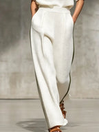 Casual Plain Split Joint Straight Pants