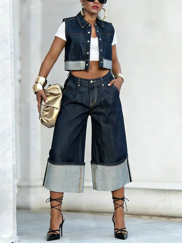 Plain Urban Loose Soft Tencel Denim Jeans
