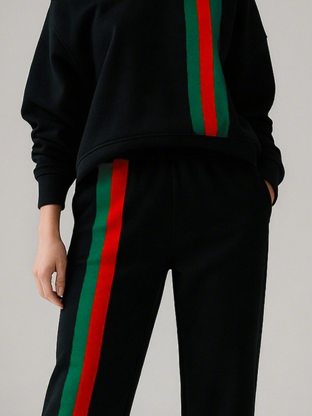 Casual Color Block Straight Pants