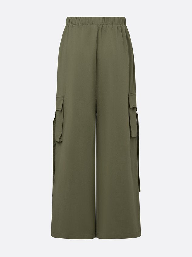 Casual Solid Relaxed Cargo Pants