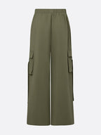 Casual Solid Relaxed Cargo Pants