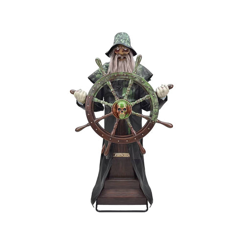 6-ft Haunted Harbor Talking LED Steering Captain Animatronic