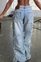 Women's Y2k Ripped And Frayed Jeans