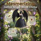 🖤 Dark Angel Gothic Wind Chime – Enchanting Outdoor Garden Hanging Decor