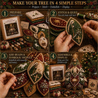 ✝️ Beginner-Friendly Tree of Faith 3D Quilted Christmas Tree Sewing Kit | Complete Kit with Coordinated Fabrics, Beads & Step-by-Step Guide Included 💕