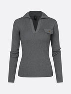 Yarn/Wool Yarn Casual Plain Buttoned Sweater
