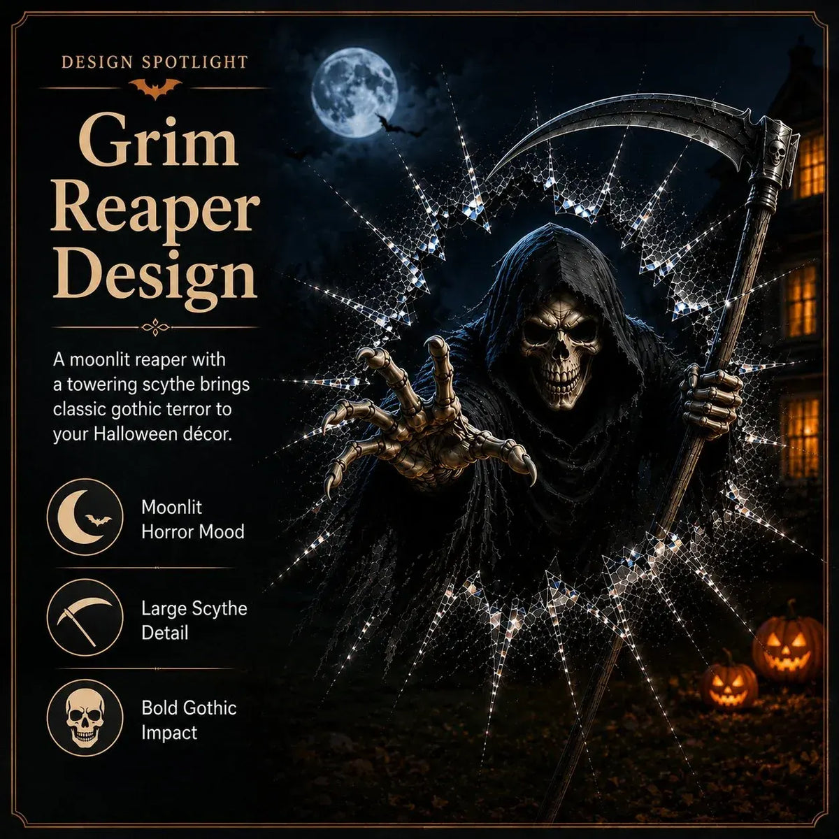 3D Crack Glass Spooky Decorations for a Haunted Halloween Scene