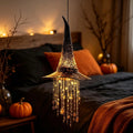🧙‍♀️ Hanging Glowing Witch Hat with Star String Lights Magical Seasonal Decor for Halloween & Everyday Whimsy