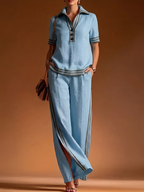 Casual Color Block Straight Pants