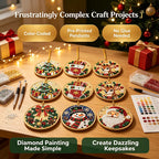 6Pcs/12Pcs Christmas DIY Diamond Painting Ornaments Kit, Xmas Tree Hanging Pendant🎄