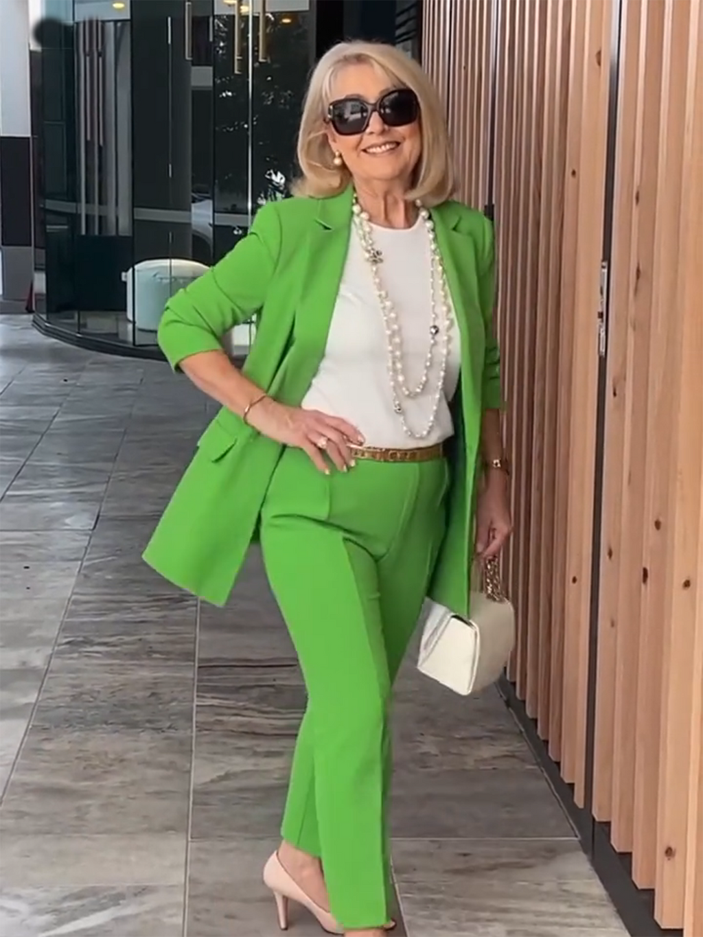 Two-Piece Suit Blazer Coat Pants Gorgeous Neutral Styles Suit