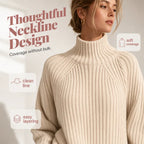🔥 LAST DAY SALE ONLY £17.99!🧶 Cozy High Neck, Flattering Relaxed Drape 💗 Women's Knit Sweater Dress