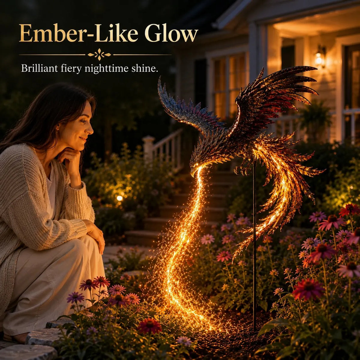 Solar Phoenix Garden Stake Light