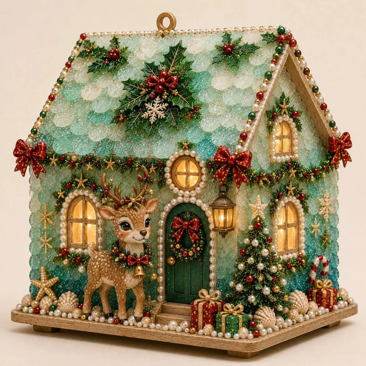 🏡 Beginner-Friendly DIY Glowing Coastal Glass-Style Christmas Cottage Kit Collection