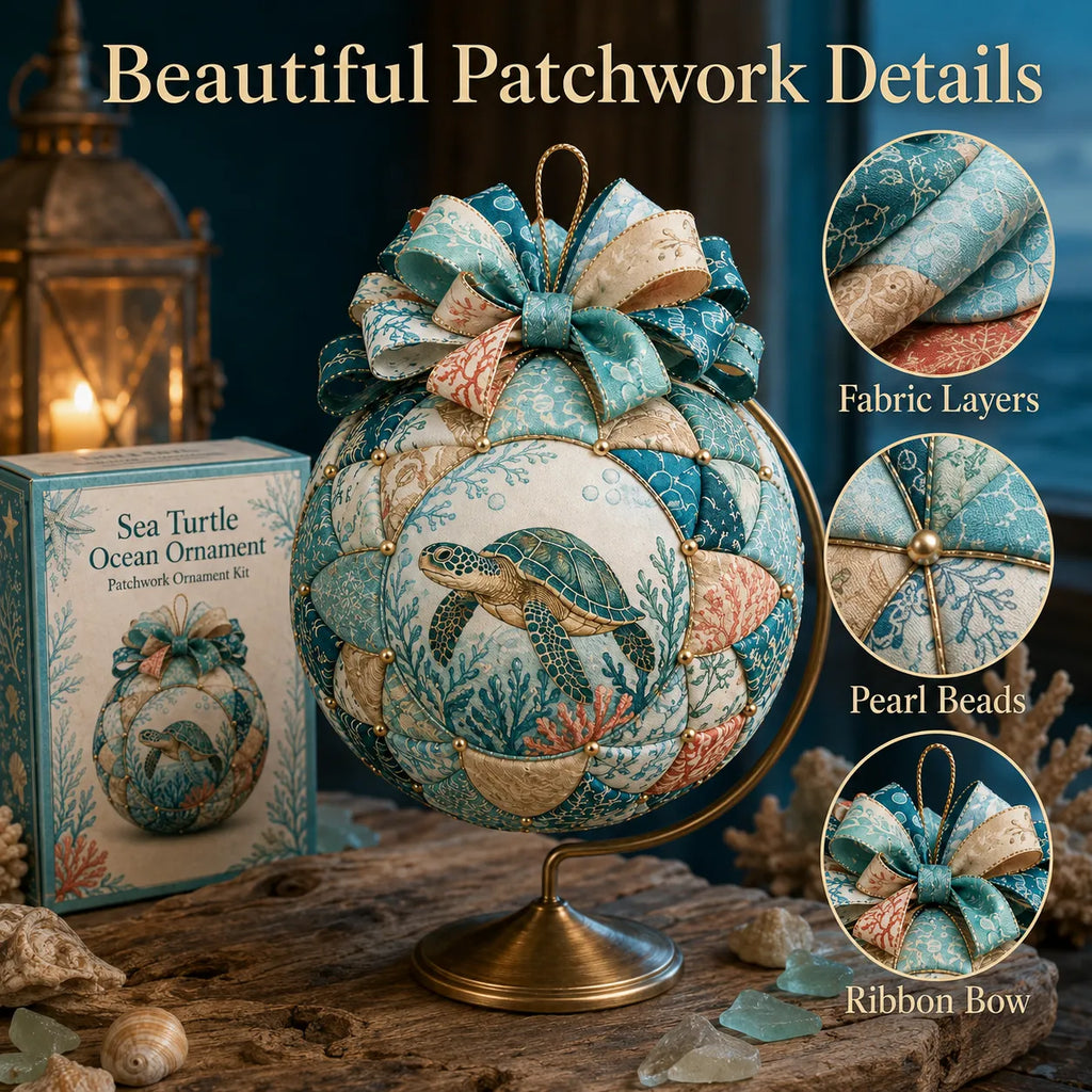 🌊 Beginner-Friendly DIY Ocean Treasures Patchwork Ornament Kit Collection