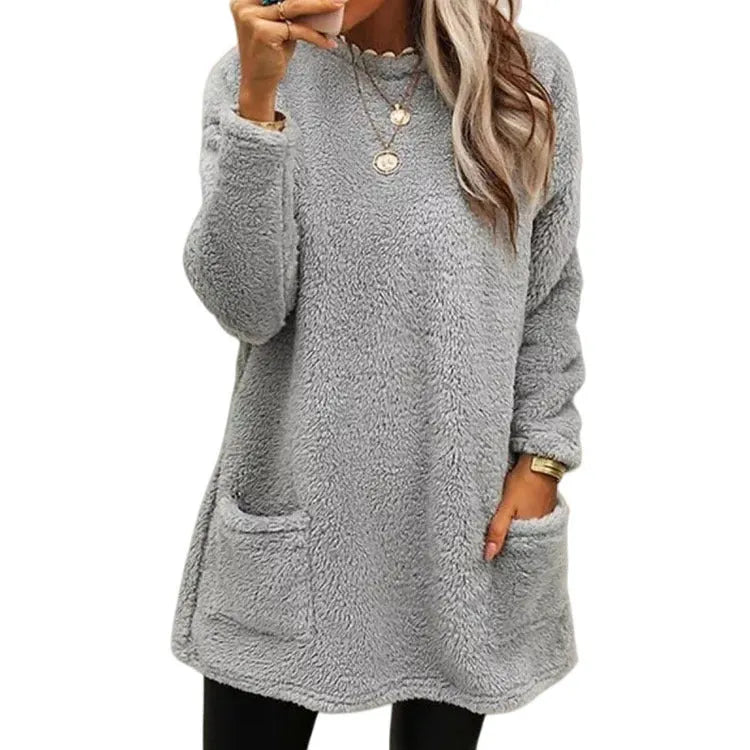 ⏳LAST DAY SALE ONLY ￡15.99!!🔥☁️ Cozy Warmth, Easy Everyday Style | Women's Brushed-Lined Pocket Top