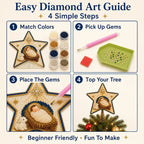 ⭐ Christian Faith Nativity Pearl Diamond Art Tree Topper Kit – Handcrafted Christmas Keepsake & Holiday Decor