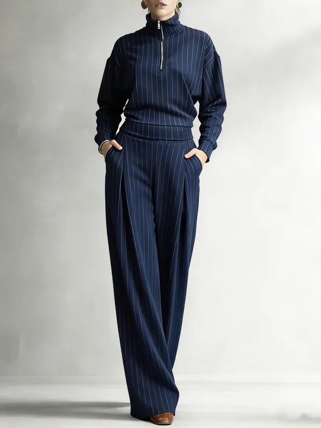 Casual Striped Straight Pants