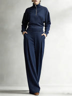 Casual Striped Straight Pants