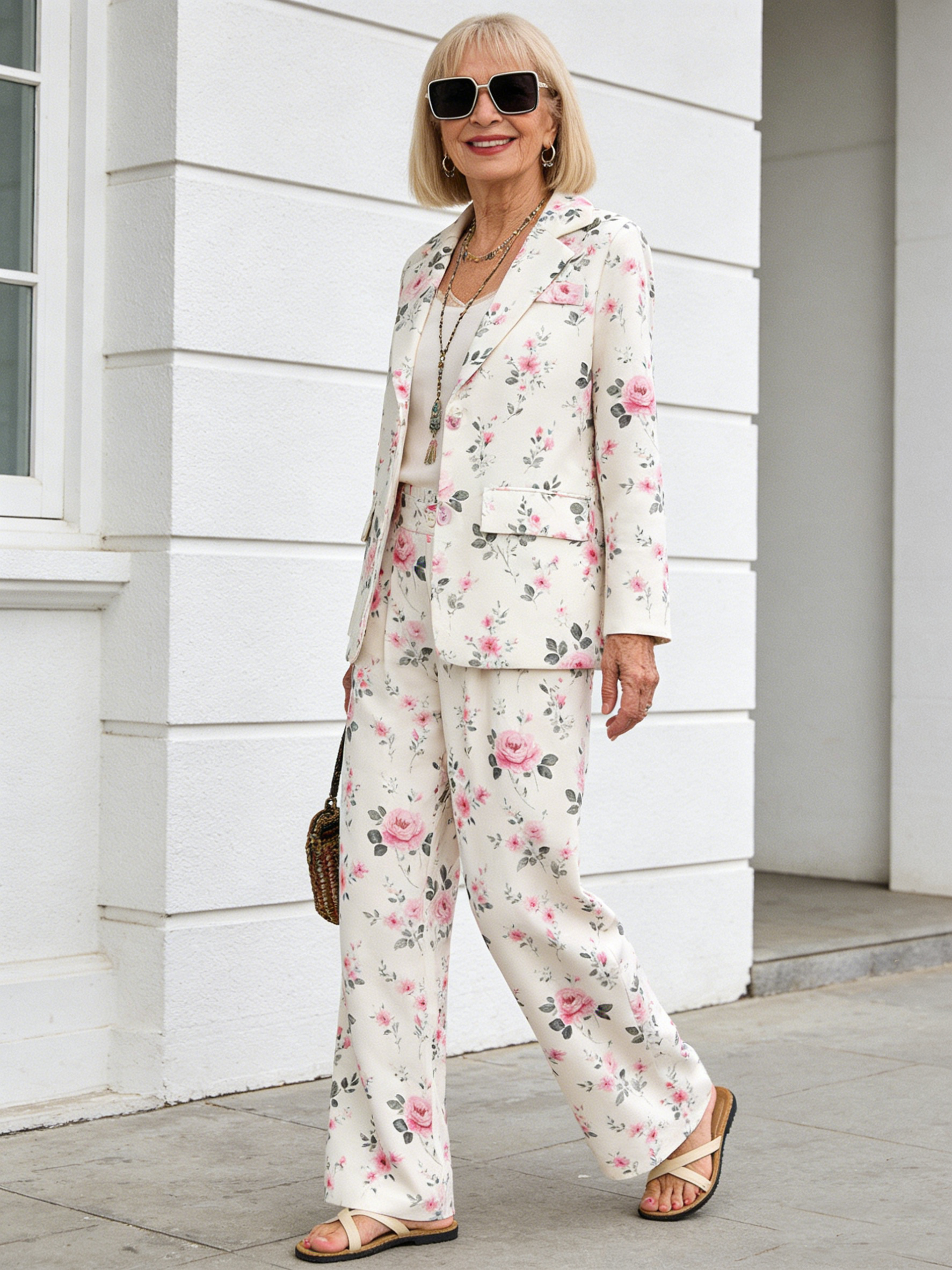 Two-Piece Suit Blazer Coat Pants Gorgeous Neutral Styles Suit
