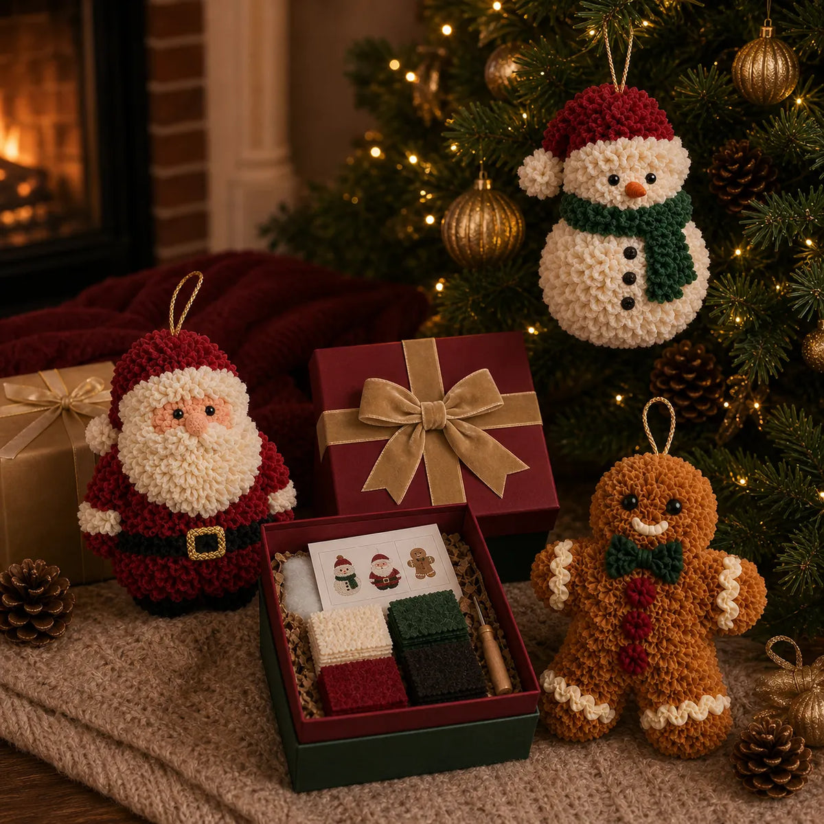 3D Fabric Poke Christmas Ornament Kit