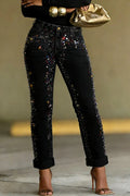 Women's daily blue casual perforated pocket denim jeans