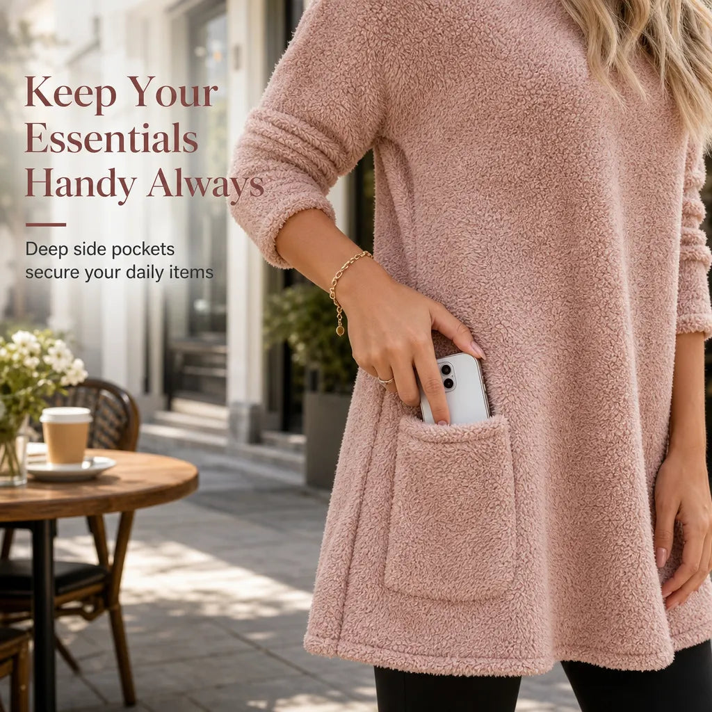 ⏳LAST DAY SALE ONLY ￡15.99!!🔥☁️ Cozy Warmth, Easy Everyday Style | Women's Brushed-Lined Pocket Top