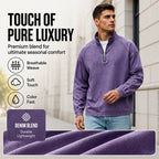 ⏳LAST DAY SALE ONLY ￡25.99!!✨🍂 Men's Quarter-Zip Denim Pullover – Casual Style with Comfortable Everyday Fit