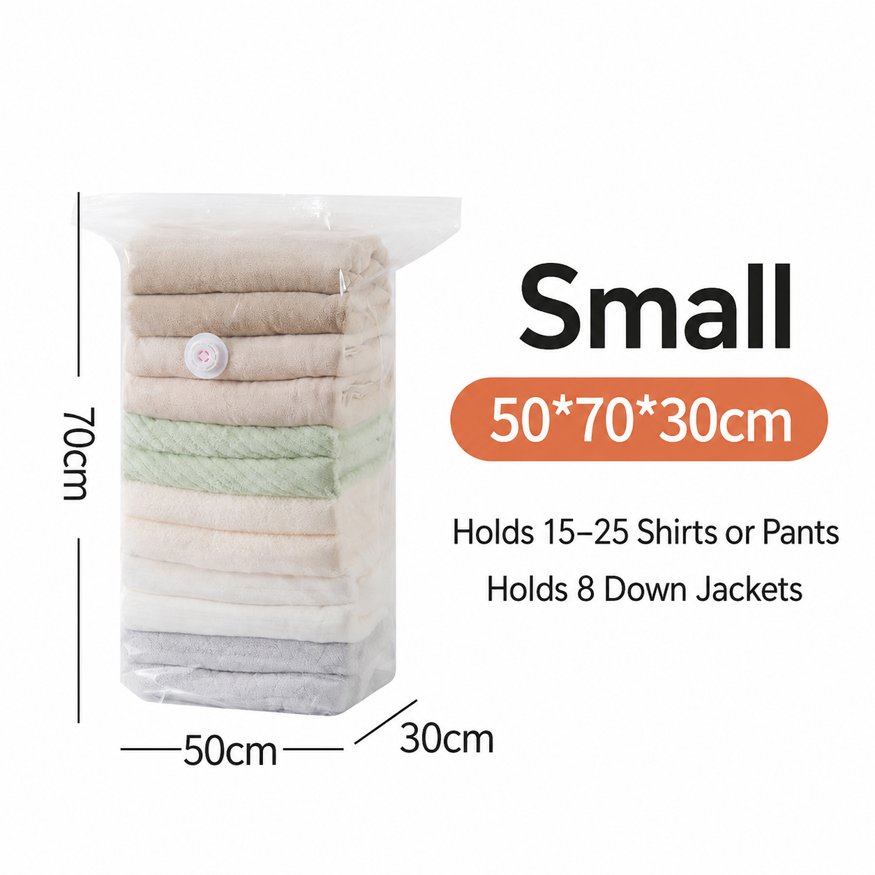 Thickened Stereoscopic No-Pump Vacuum Compression Bag