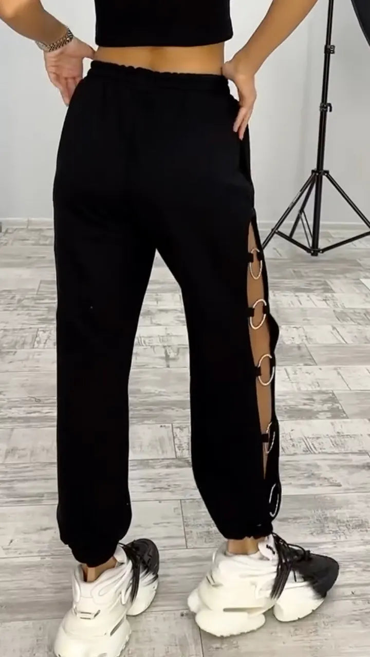 Ring Cutout Jogger Pants