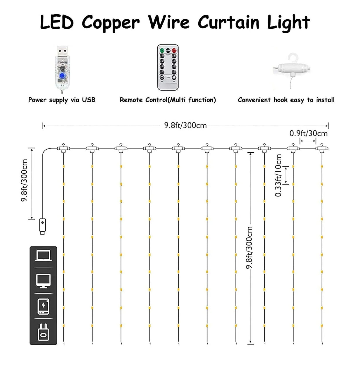 🔥LED Curtain Fairy Lights