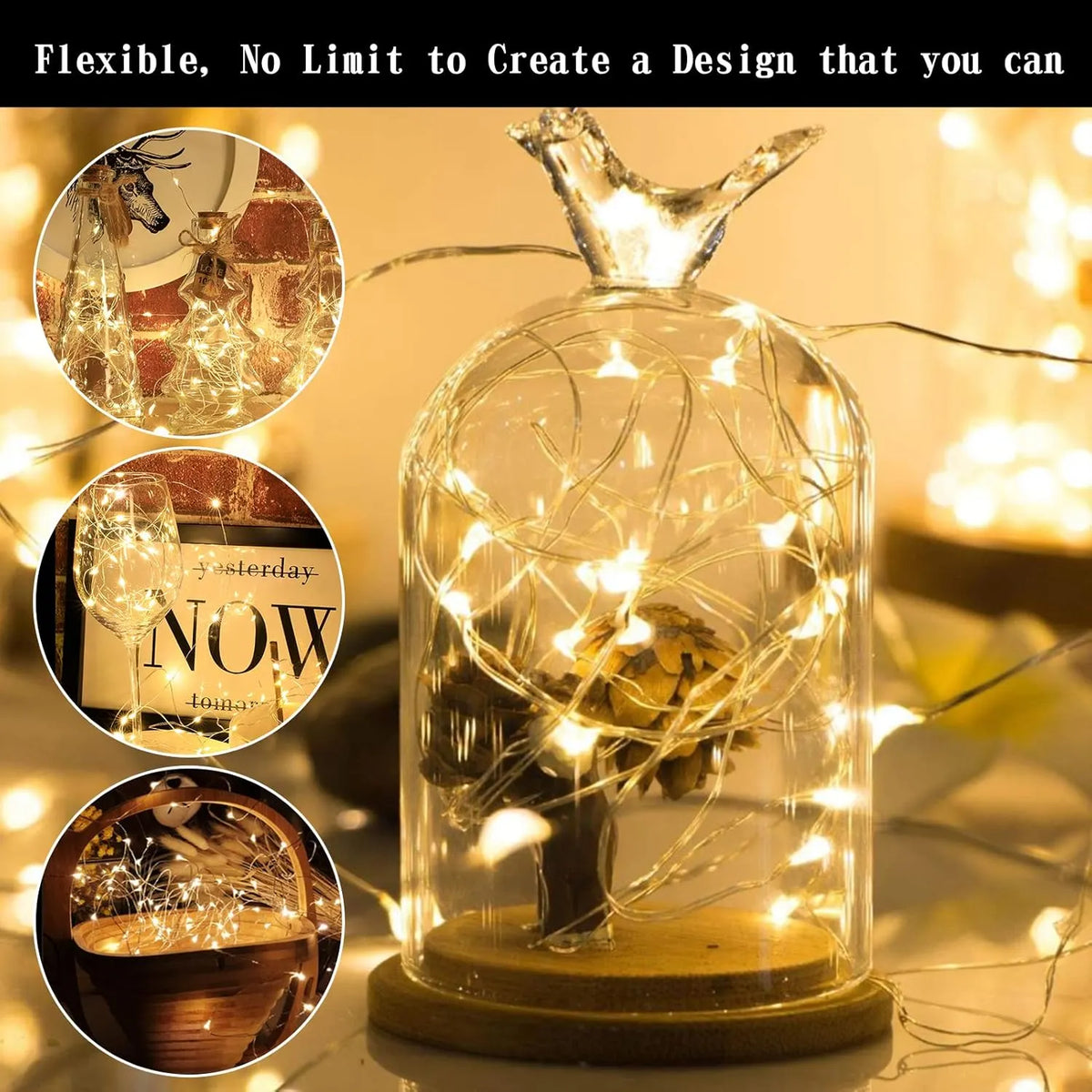 🌲8 Modes 100-600 Christmas LED Firefly Twinkle String Lights