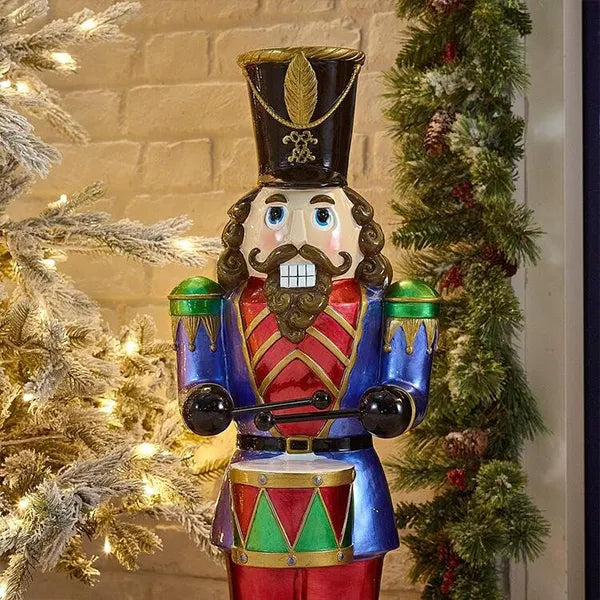 8 ft Giant Sized Animated Nutcracker with Drums-F