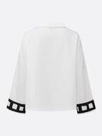 Casual Floral Printing Shawl Collar Blouse