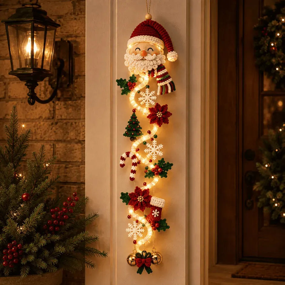 Glowing Christmas Door Hanger | 6 Festive Lighted Designs with Warm Glow, Dimensional Details & Space-Saving Vertical Décor ✨