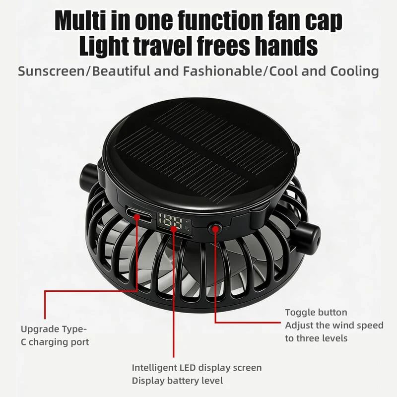 🔥Essential for high temperatures-🧢Stay Cool Under the Sun — Without Holding a Fan