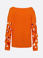 Casual Plain Hollow Out Hot Drilling T-shirt