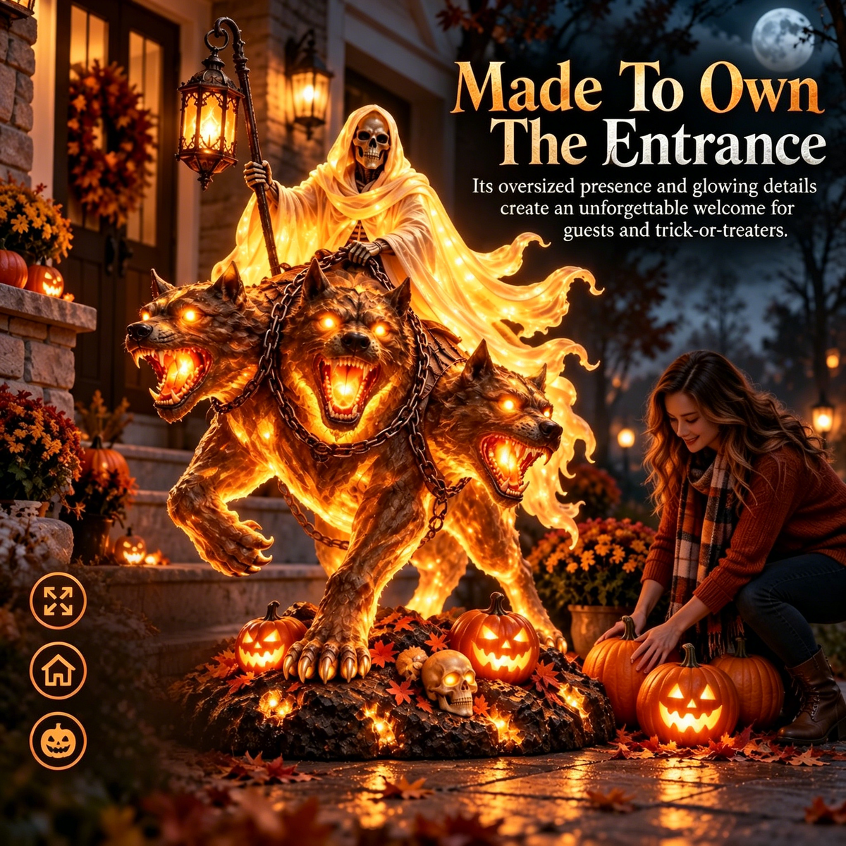 Cerberus Guardian Halloween Statue