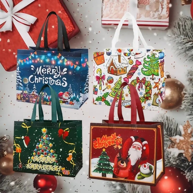 🔥🎄 Christmas Gift Bags Large Reusable Tote Bags