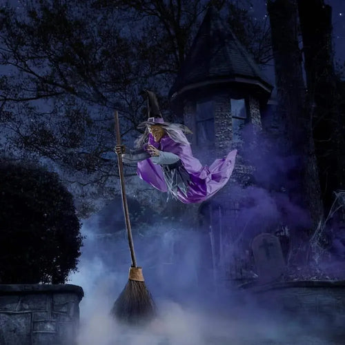 12 ft. Giant Sized Animated LED Hovering Witch