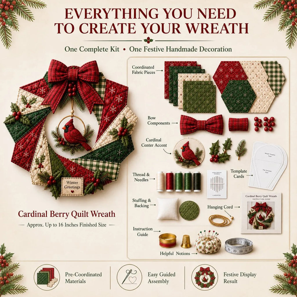 Christmas Fabric Wreath DIY Kit