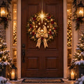 🕊️ Lighted Nativity Christmas Wreath – Star of Bethlehem Front Door Decor ✨