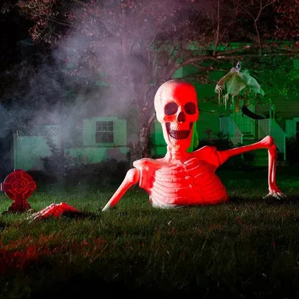New! 5ft Halloween White Ground Breaking Skeleton