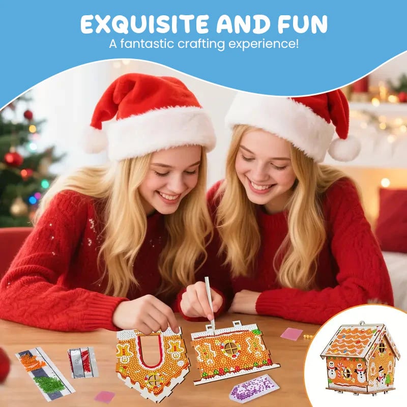 Gingerbread Snowman House Diamond Painting