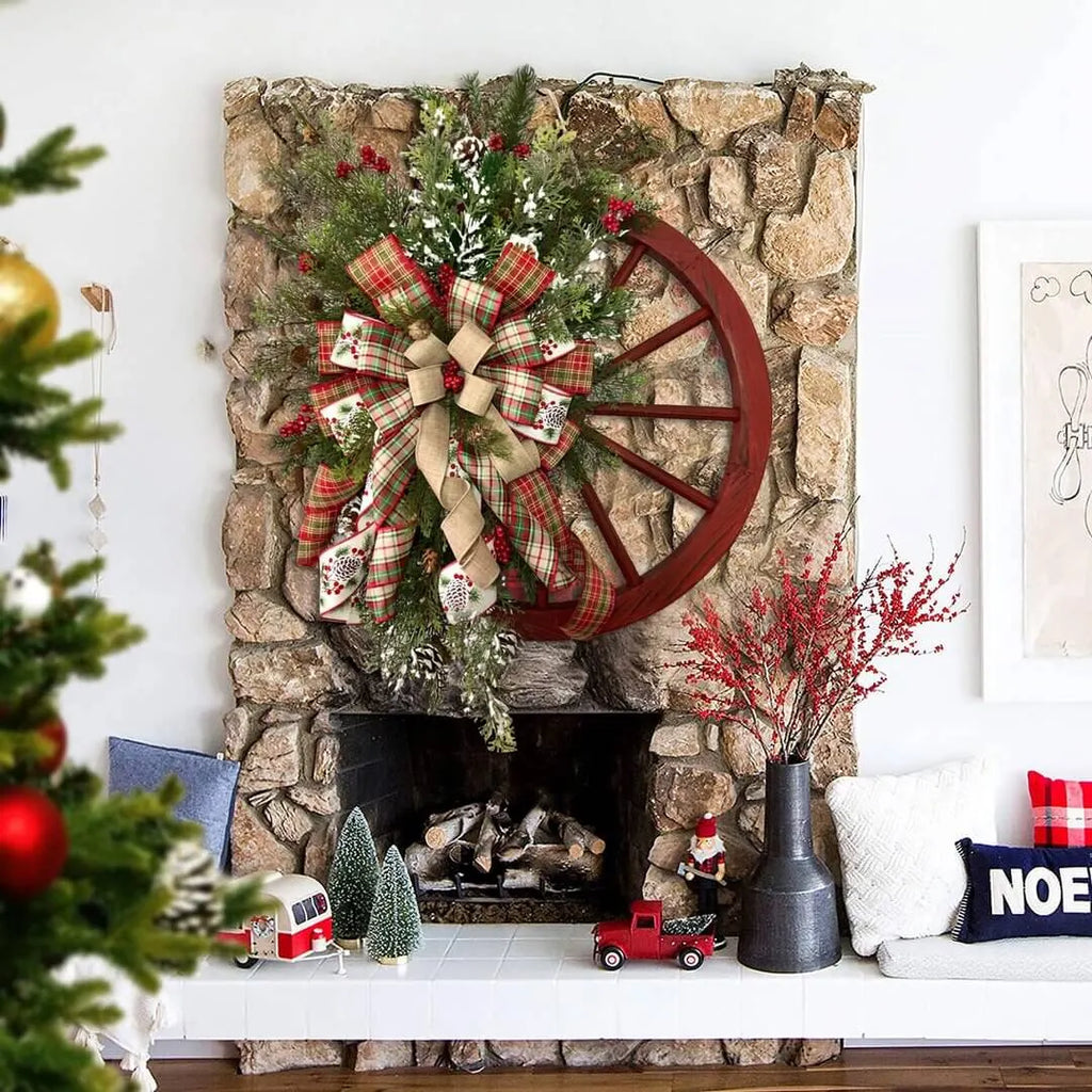 Winter Wreath-Farmhouse Wagon Wheel