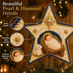 ⭐ Christian Faith Nativity Pearl Diamond Art Tree Topper Kit – Handcrafted Christmas Keepsake & Holiday Decor